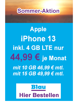 Sommer-Deal von Blau.de - Apple iPhone 13