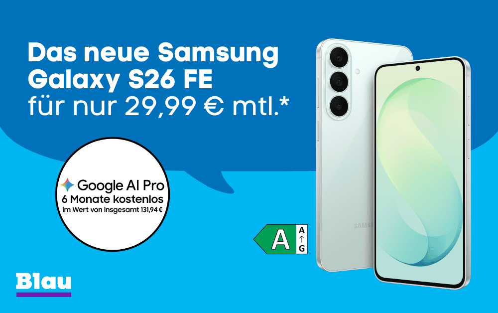 Blau Angebot mit neuem Samsung Galaxy S26 FE